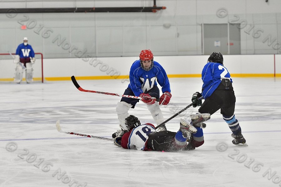 Wheaton College Men\'s Ice Hockey vs Middlesex Community College. - Photo By: KEITH NORDSTROM